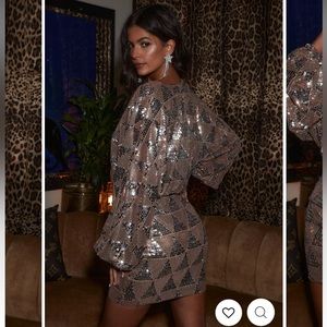 12th tribe - studio rose gold sequin mini dress
